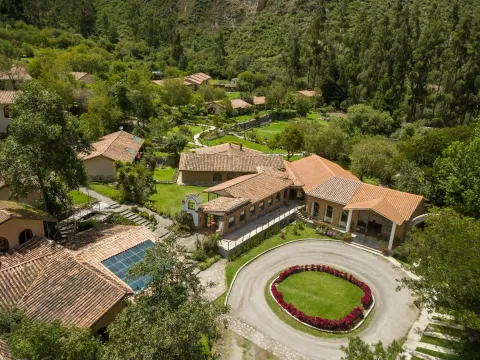 Vista área de hotel en Valle Sagrado | Hotel Inti Punku